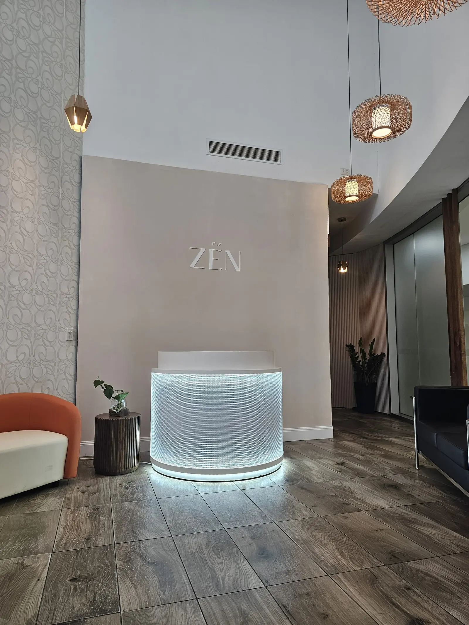 Zen Fusion reception area with professional massage therapist in Surfers Paradise